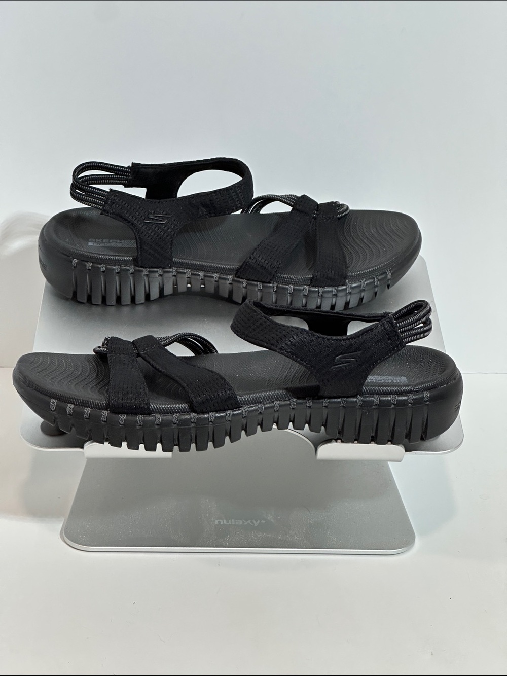 Skechers GO WALK On-The-Go Black Strappy Athletic Sandals - Picture 3 of 6